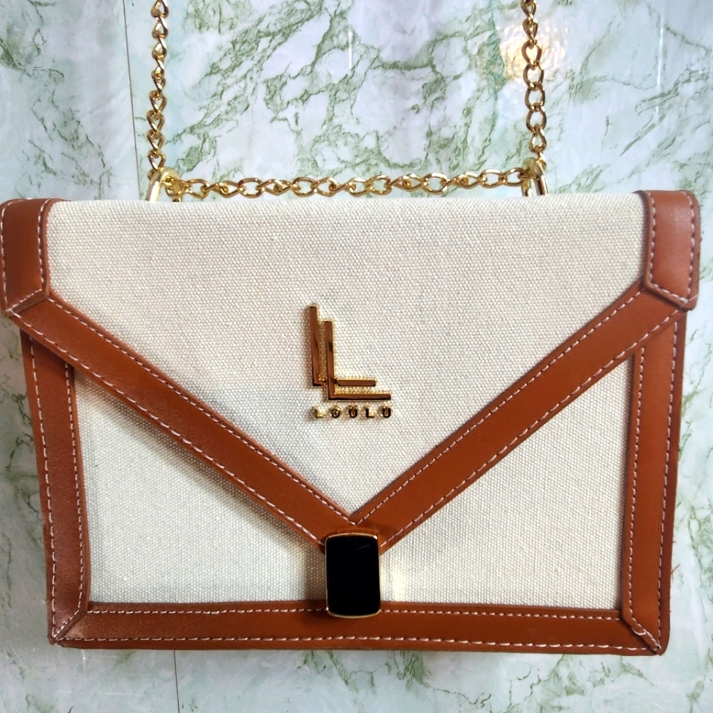 LOULU Leatherette Trim Crossbody Bag